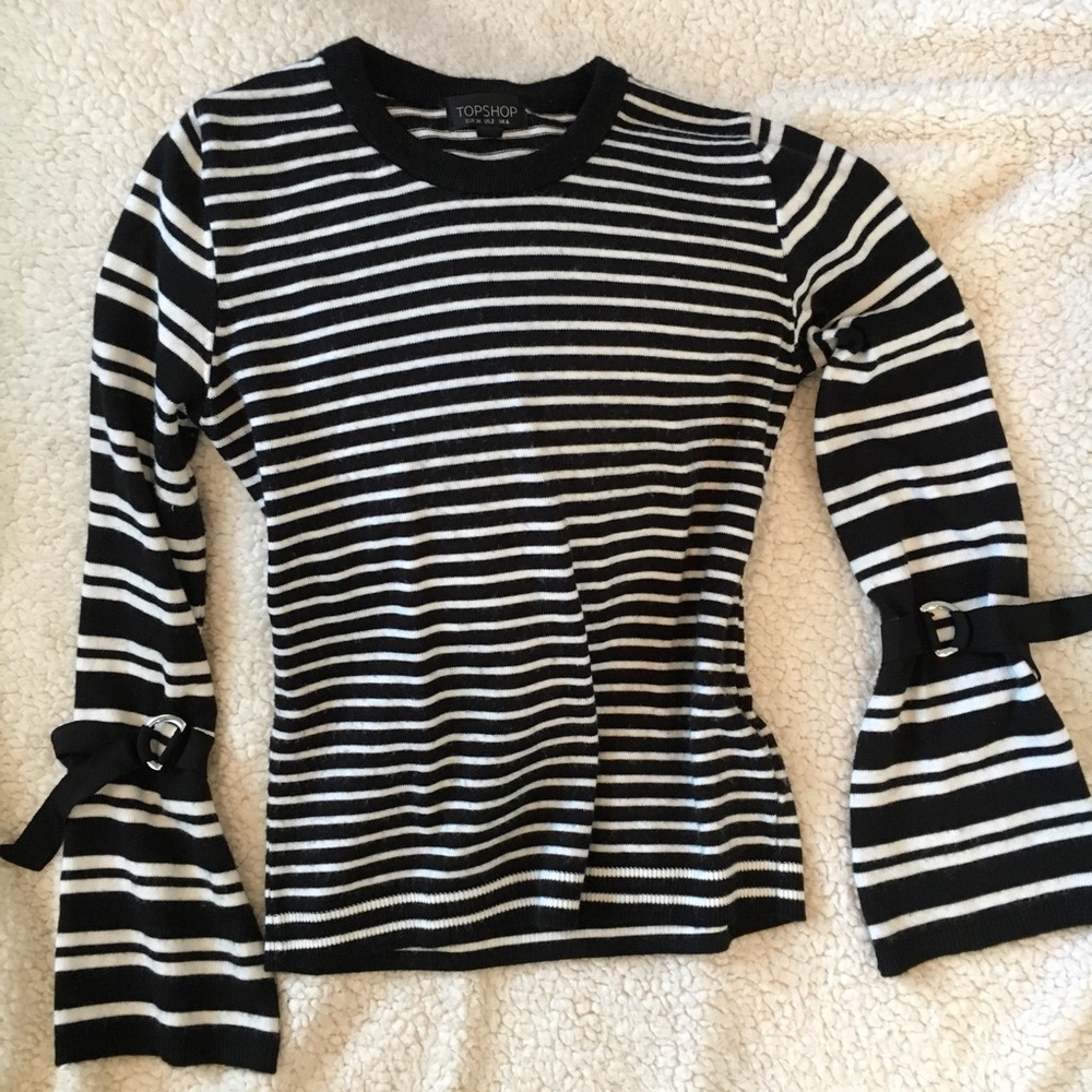 Topshop black and white striped sweater